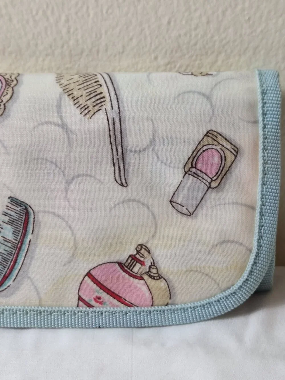 Cath Kidston Pastel Toiletry & Brush Roll - Blue Trim